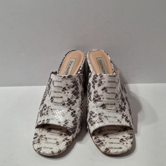 Steve Madden Mobwife Esmeralda Snake Print Chunky Block Heel Mule Shoes 7.5 - Picture 4 of 9